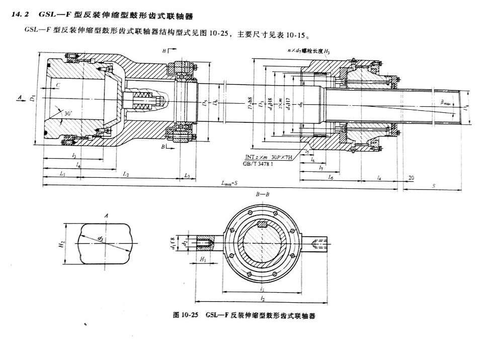 萬(wàn)盛GSL-F反裝伸縮鼓型齒式聯(lián)軸器